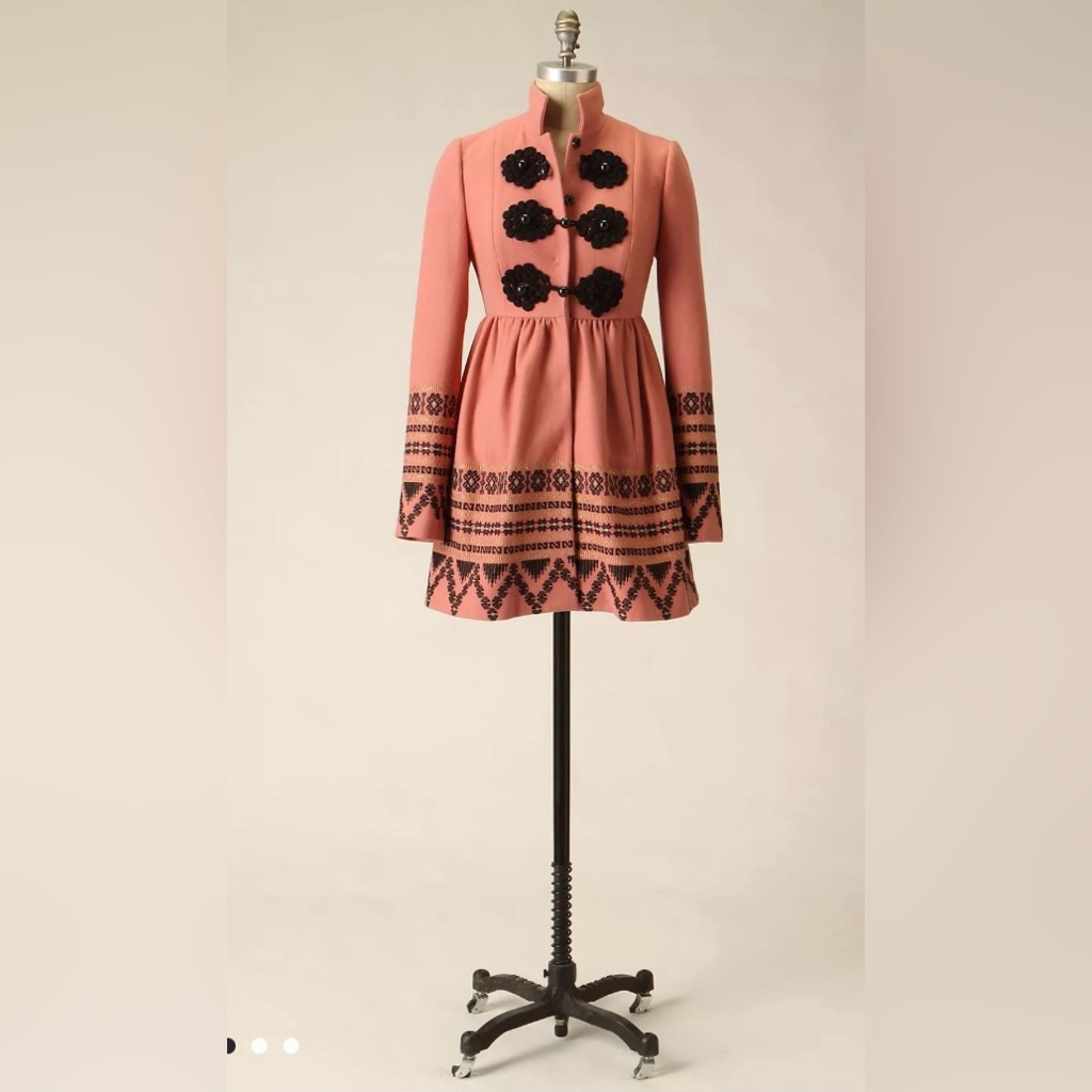 Plenty By Tracy Reese (Anthropologie) Elimovna Pink Wool Blend Coat Size 2